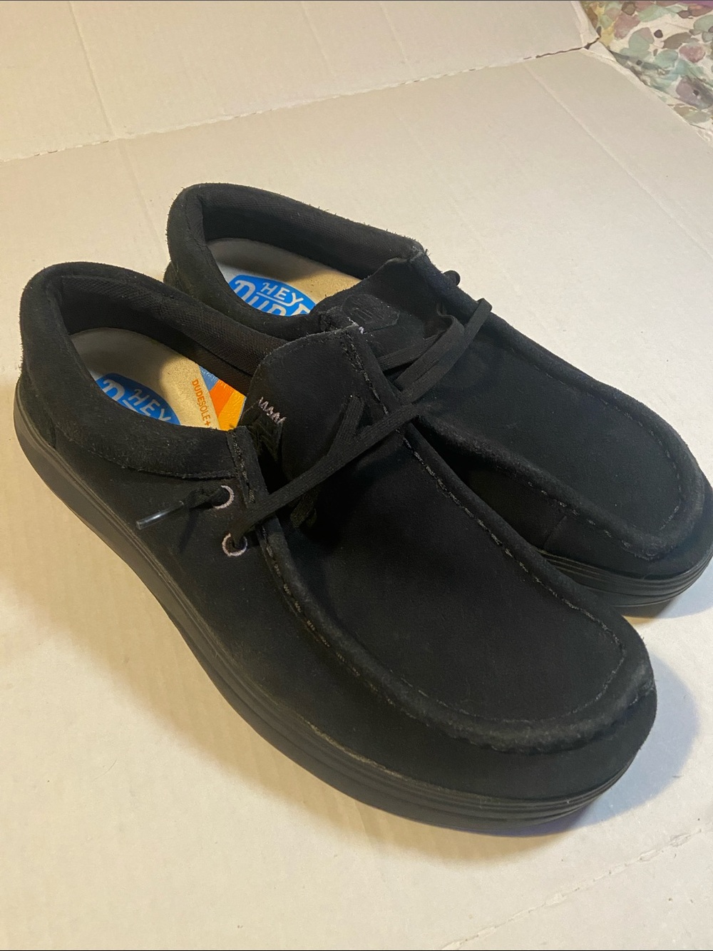 Mens Hey Dude Loafers in Black Suede Loafers
